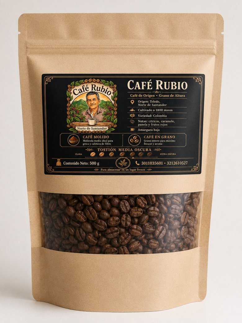 Bolsa de Café Rubio en grano 500 gramos
